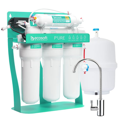 Ecosoft P'URE AquaCalcium Reverse Osmosis System 75 GPD With Booster Pump & Pressure Tank