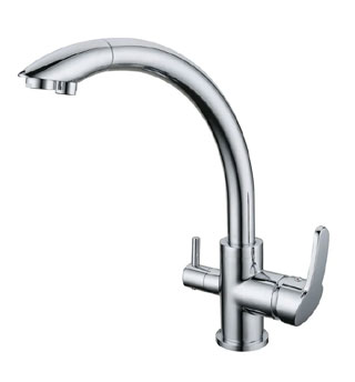 Vega Chrome 3-Way Tap (Tri-Flow) Kitchen Mixer Tap